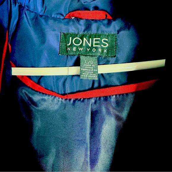 Jones New York Blue Puffer Jacket with Faux Fur Hood - Picture 6 of 7